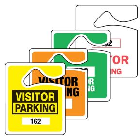 Small Parking Mirror Hang Tag - Visitor 