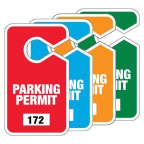 Large Parking Hang Tags - Solid Color