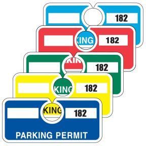 Horizontal Parking Hang Tag - Solid Colors