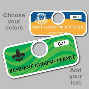 Custom Parking Hang Tag - Horizontal - Designs