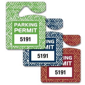 Small Designer Parking Hang Tags - Zig Zag