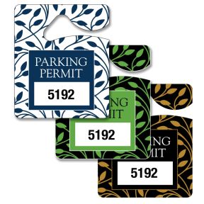 Small Designer Parking Hang Tags - Botanic