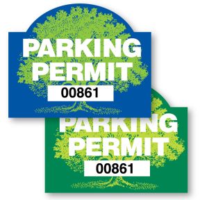 Parking Permit Inside Adhesive Rounded Arch Shape