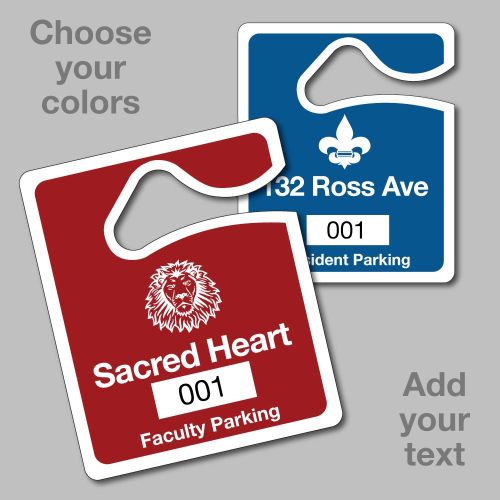 Custom Parking Hang Tag - Small - Solid Colors. Deter unauthorized vehicles  from parking in your lot! Great American Parking